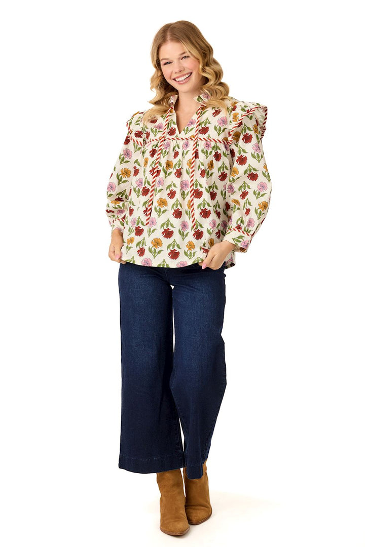 Autumn Flutter Sleeve Top