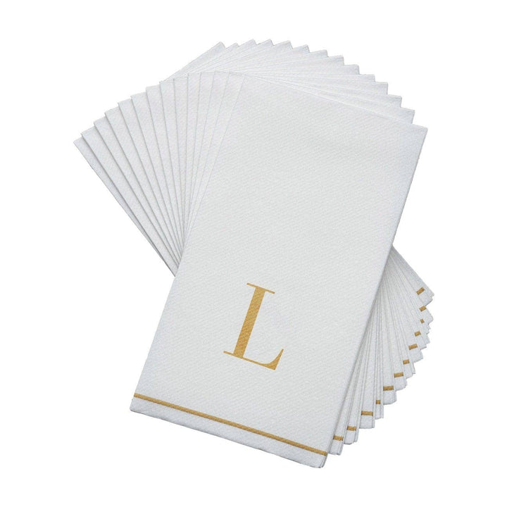L Gold Monogram Guest Napkins