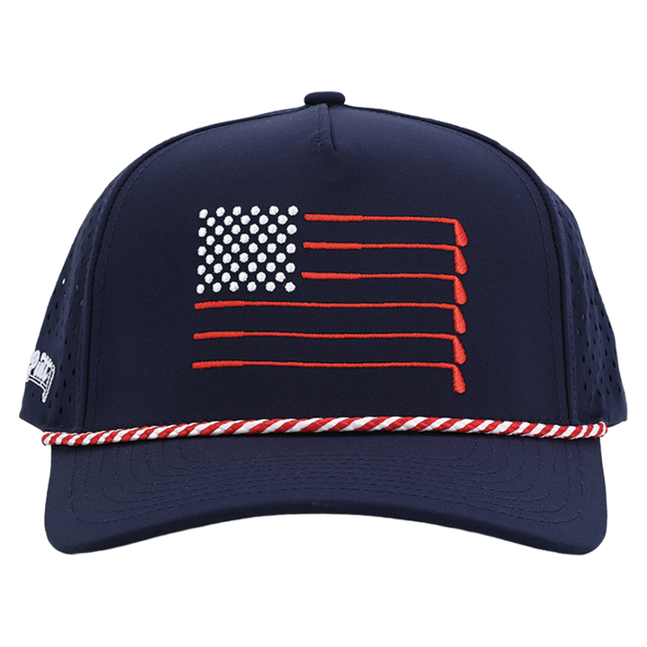 American Flag Rope Flat Bill Hat