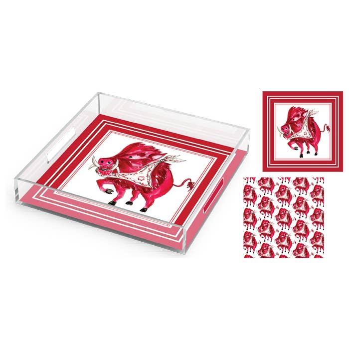 Collegiate Mascot Large Acrylic Tray