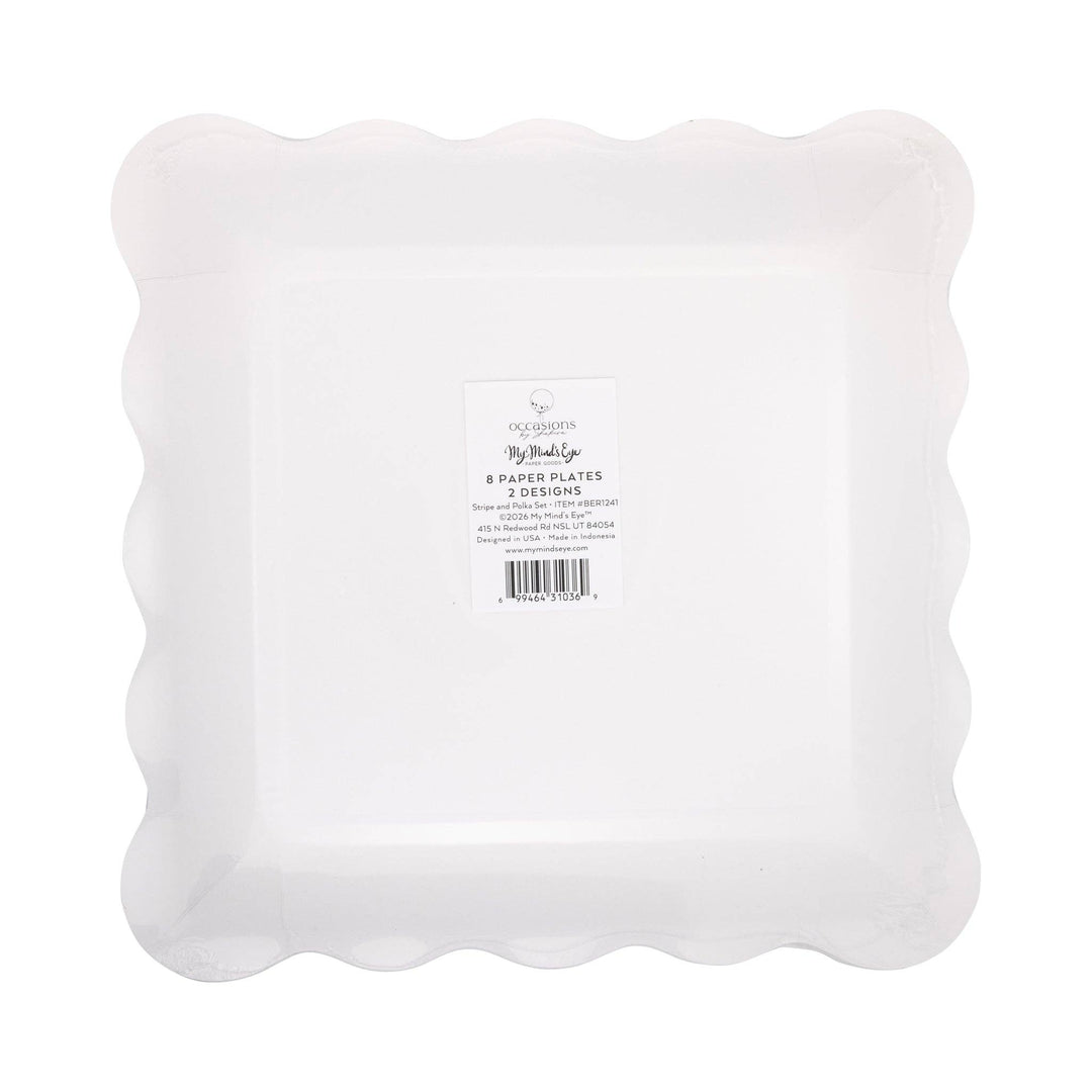 Beary Loved Stripe and Polka Plate Set