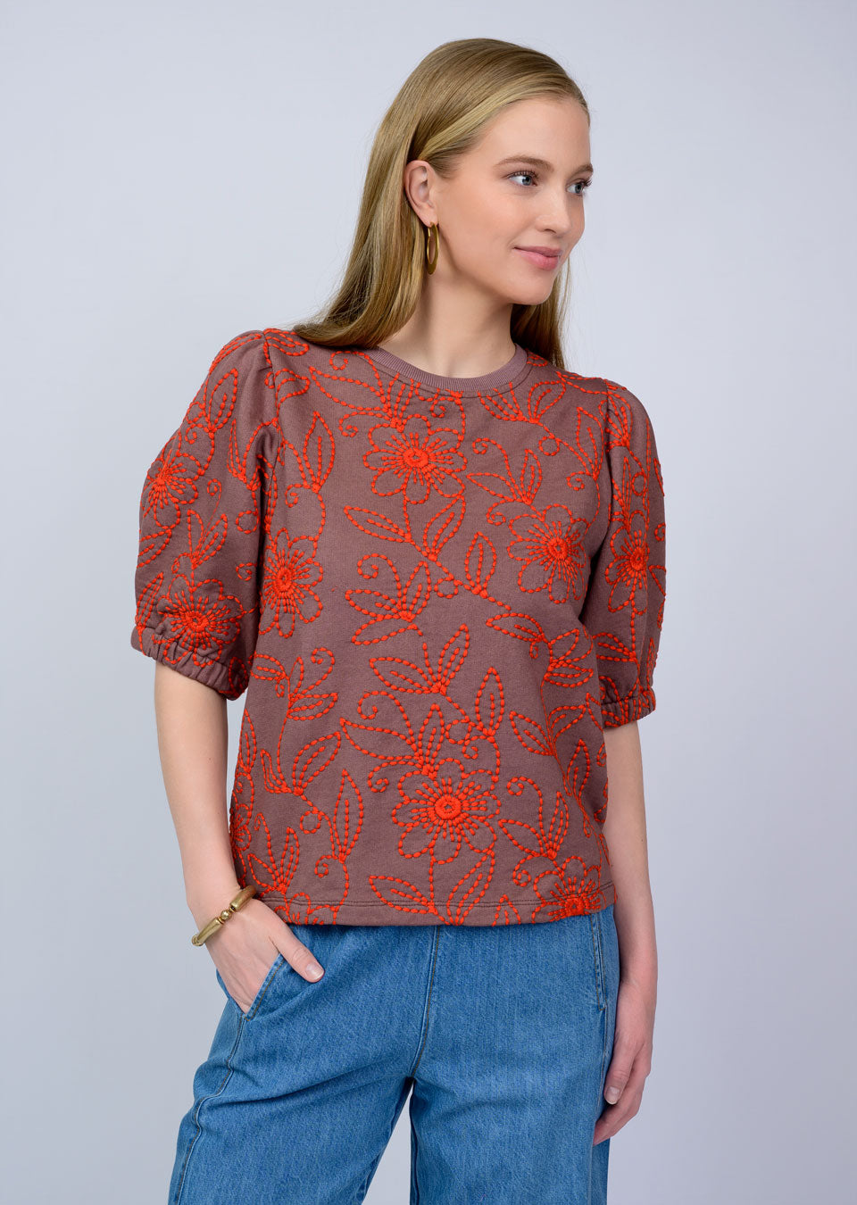 Floral Vines Knit Top Ivy Jane