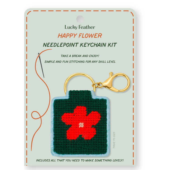 Flower Needlepoint Keychain Kit