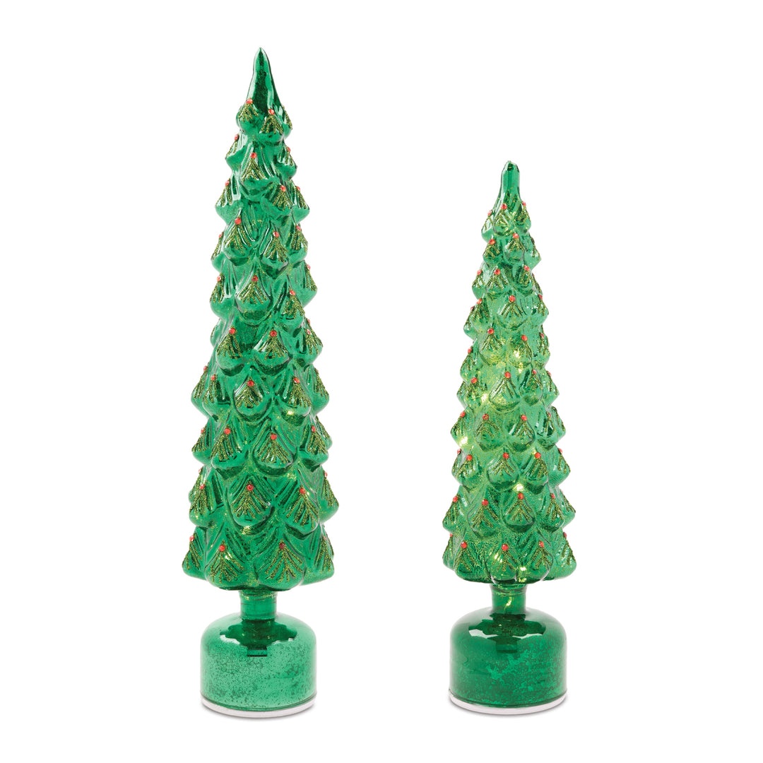 Green Rotating LED Tree