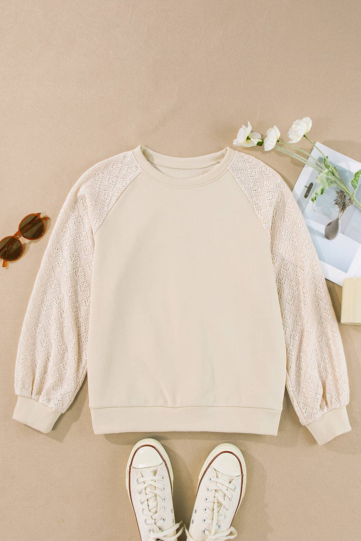 Eyelet Sleeve Pullover Top