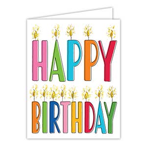 Happy Birthday Candles Colorful Greeting Card