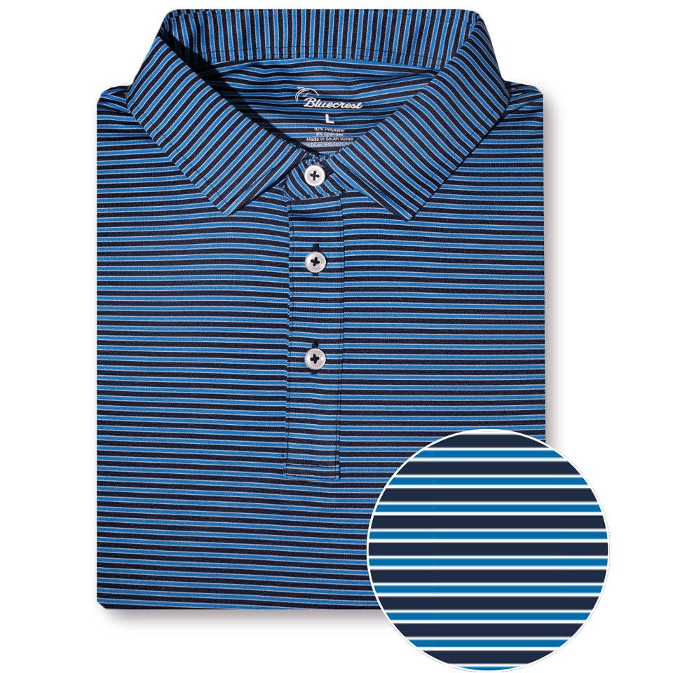 University Stripe Polo | Blue & Navy