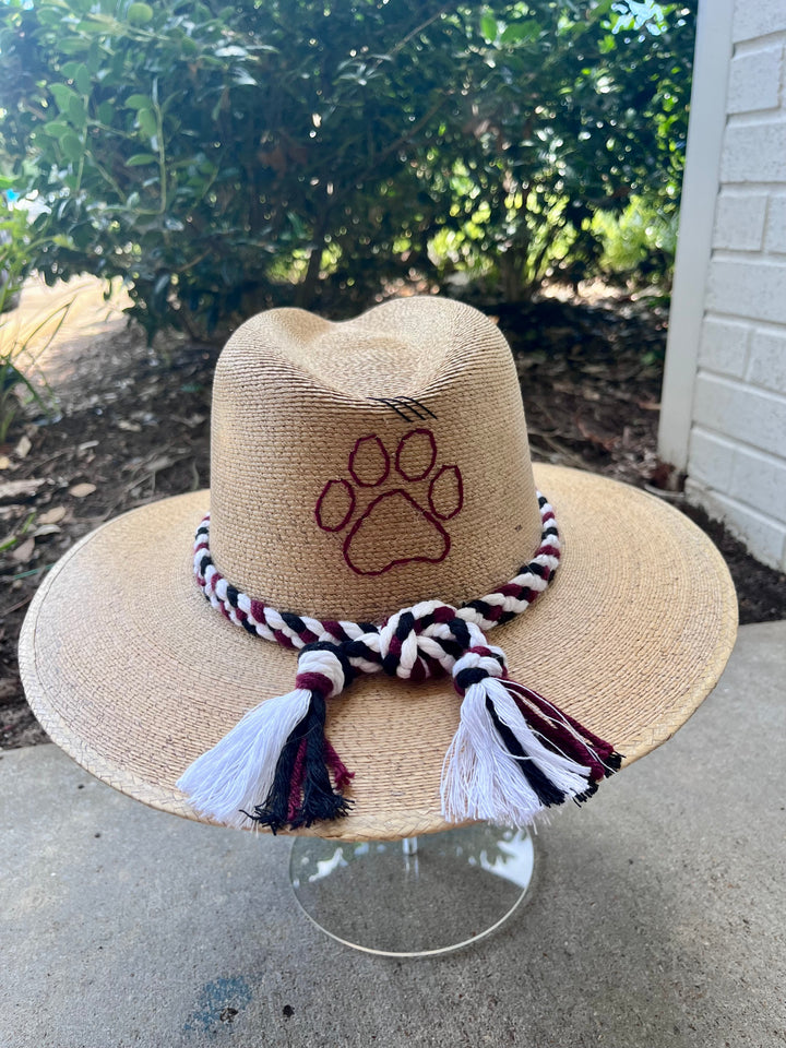 Natural Palm MS State Straw Hat