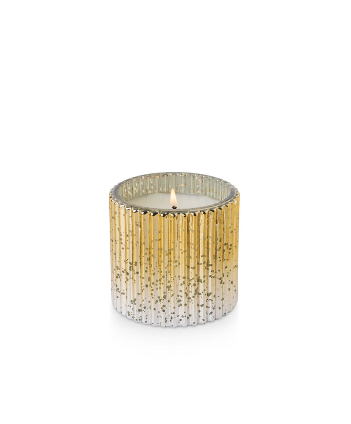 Holiday Champagne | Plaid Ribbed Glass Candle