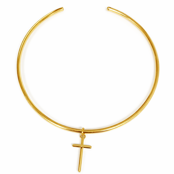 Thick Collar Necklace w/Charm