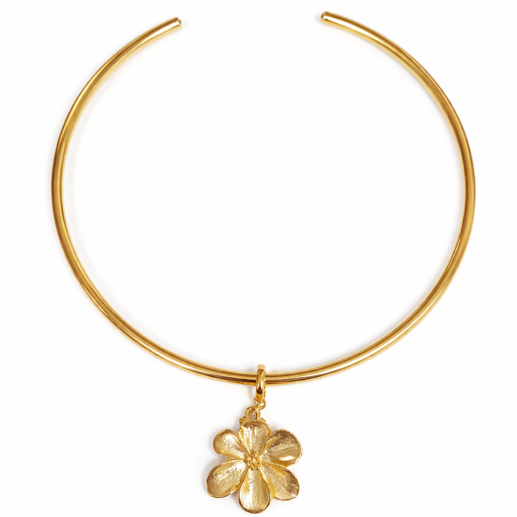 Thick Collar Necklace w/Charm