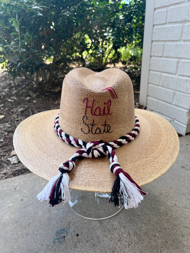 Natural Palm MS State Straw Hat