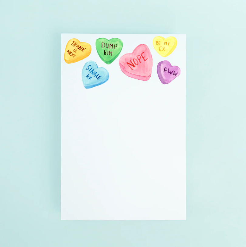 Anti Conversation Hearts Notepad
