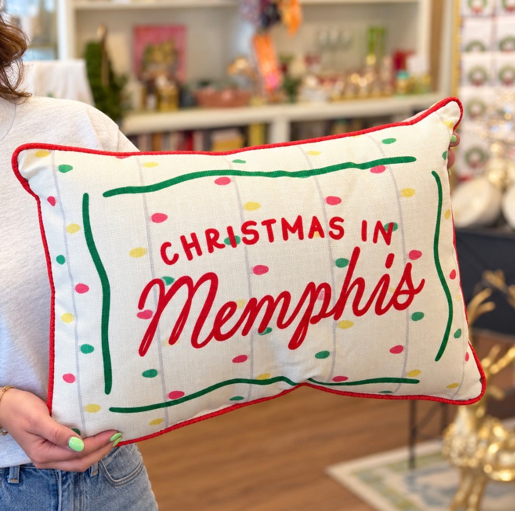 Christmas in Memphis Bright Colors Pillow