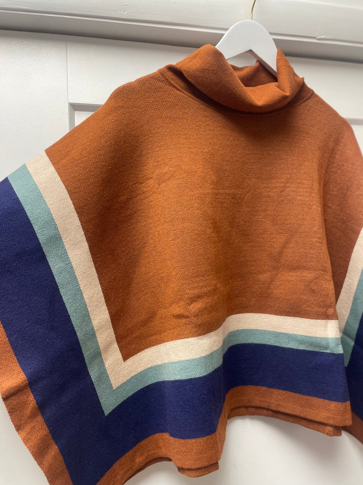 Colorblock Poncho