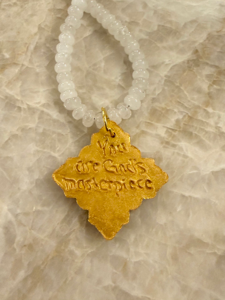 Hidden Truth White Bearded Necklace