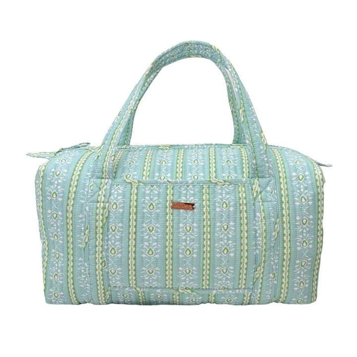Rosemary Stripe Blue Signature Quilted Duffle Bag