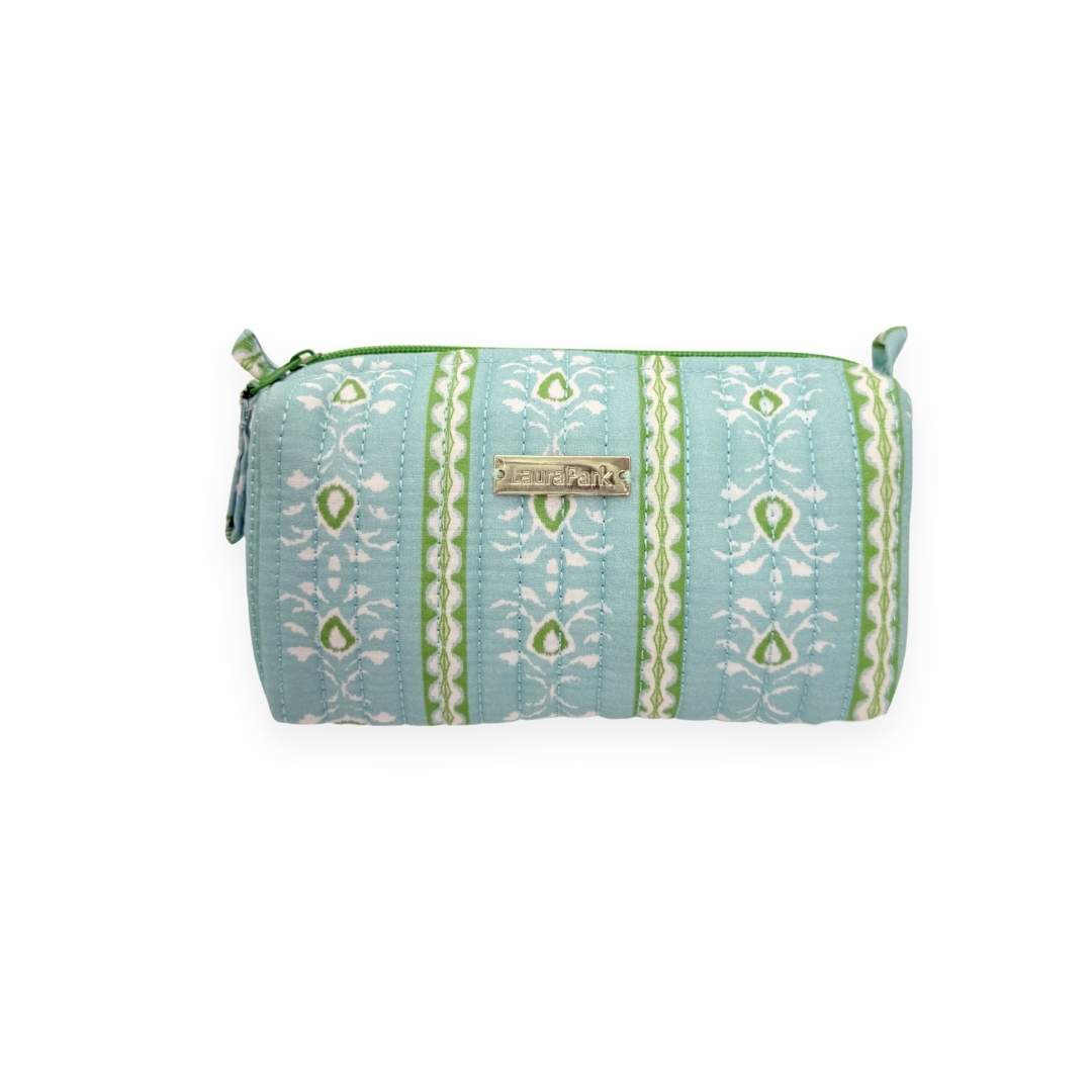 Rosemary Stripe Blue Signature Small Cosmetic Bag
