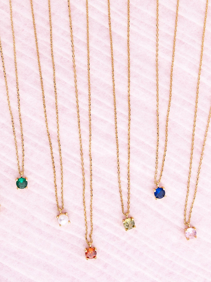 Girls Birthstone Pendant Necklaces