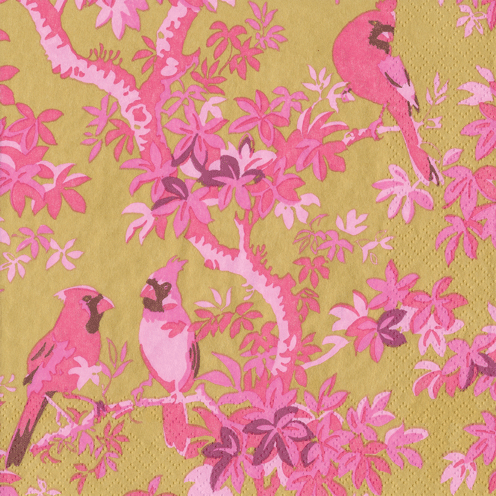 Pink Scenic Songbirds Napkin