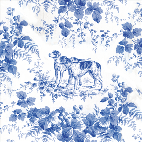 Blue Hunting Toile Napkin