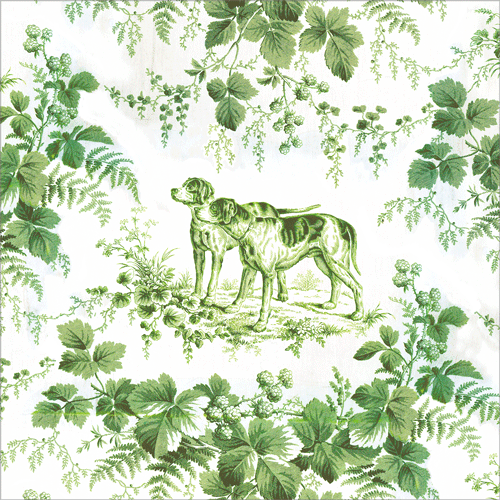 Green Hunting Toile Napkin