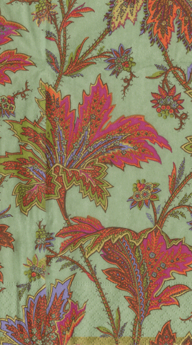Sage Paisley Leaves Napkin