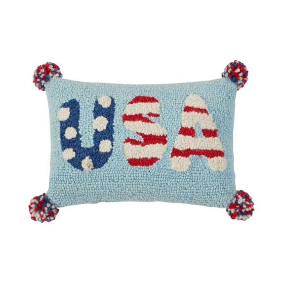 Pom Pom USA Hooked Pillow