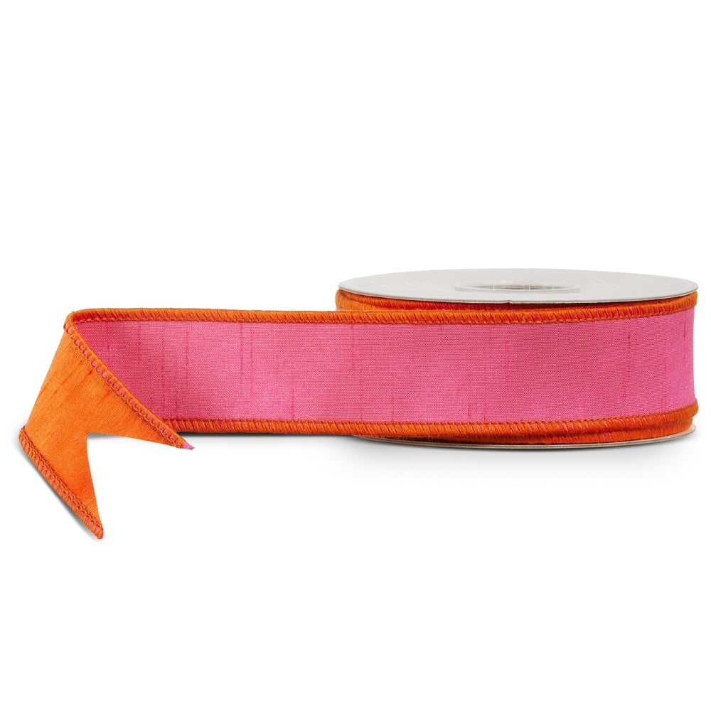 Pink And Orange Wired Ribbon
