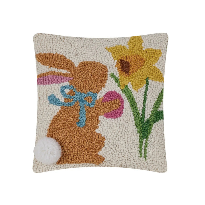 Rabbit with Flower Pillow