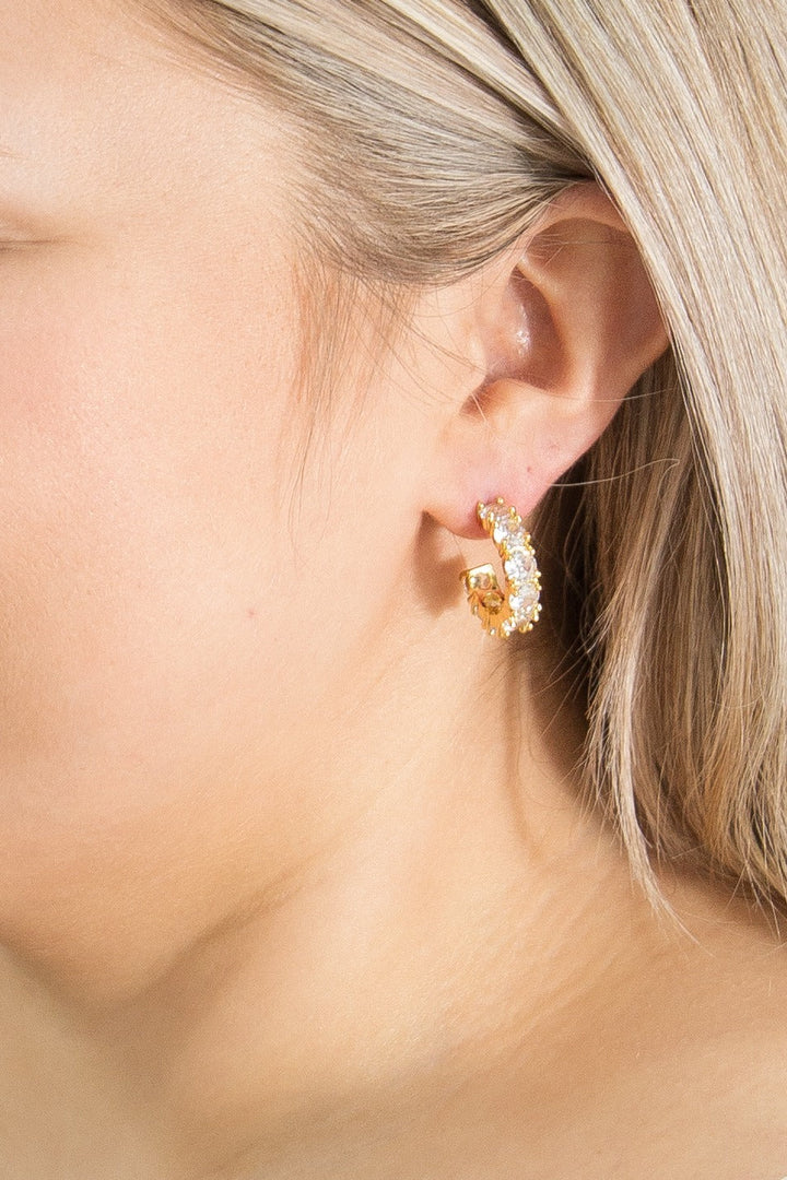 Small Rhinestone Hoops