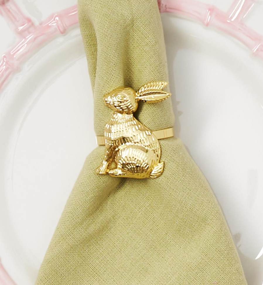 Gold Bunny Napkin Rings