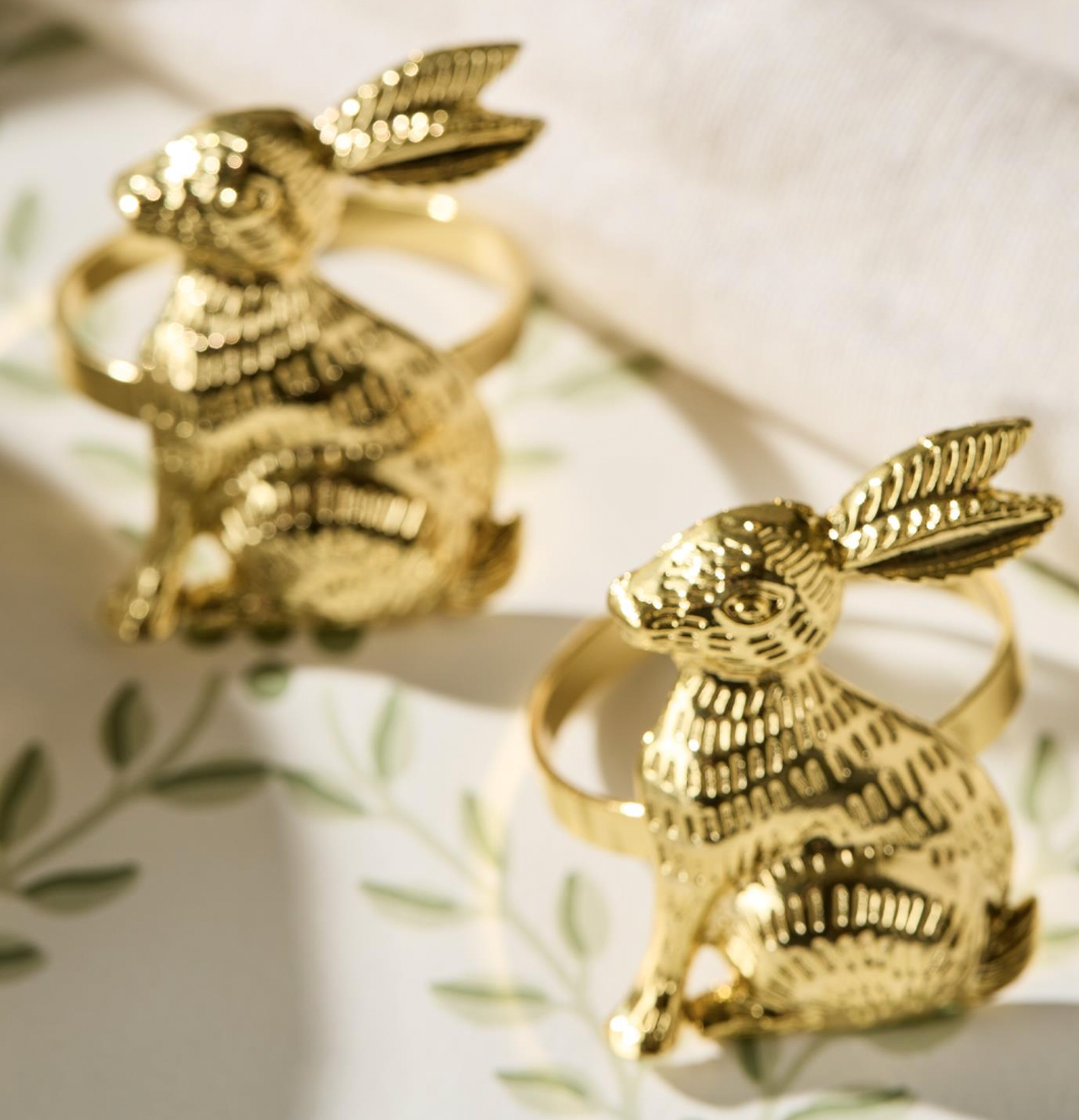 Gold Bunny Napkin Rings