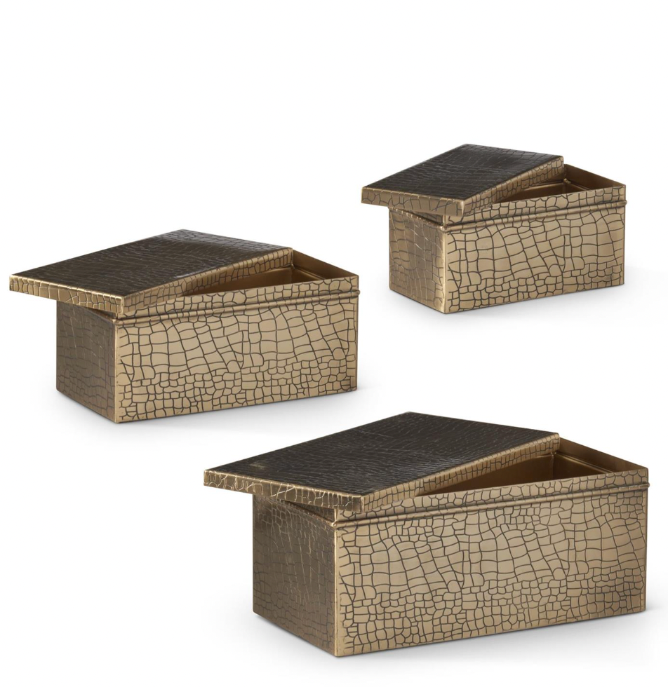 Gold Alligator Embossed Decor Boxes