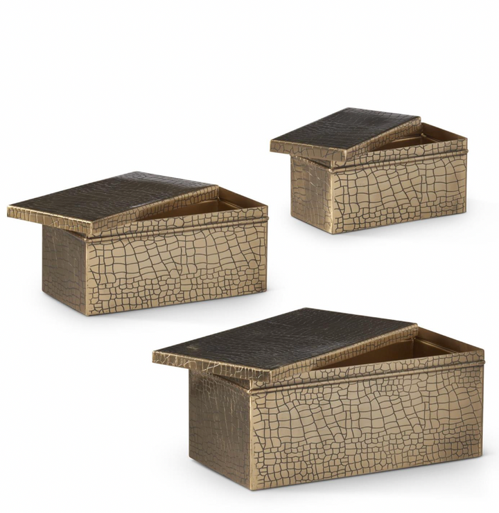 Gold Alligator Embossed Decor Boxes