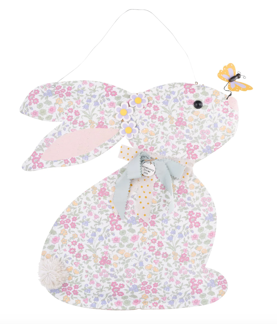 Bunny with Butterflies Door Hanger