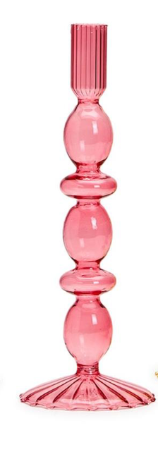 Colorful Glass Blown Candlestick Holder