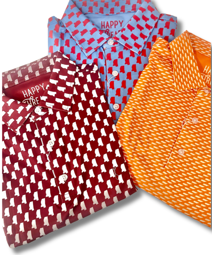 Orange & White State Polo