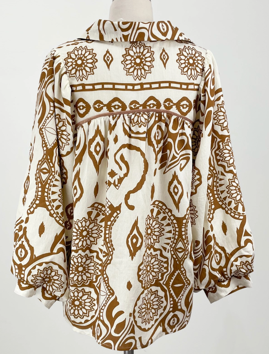 Camel Collar Top