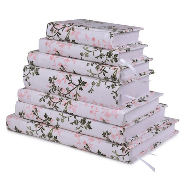 Pink & Green Floral Print Fabric Journals