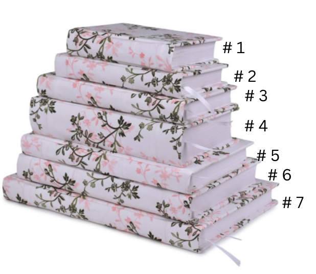Pink & Green Floral Print Fabric Journals