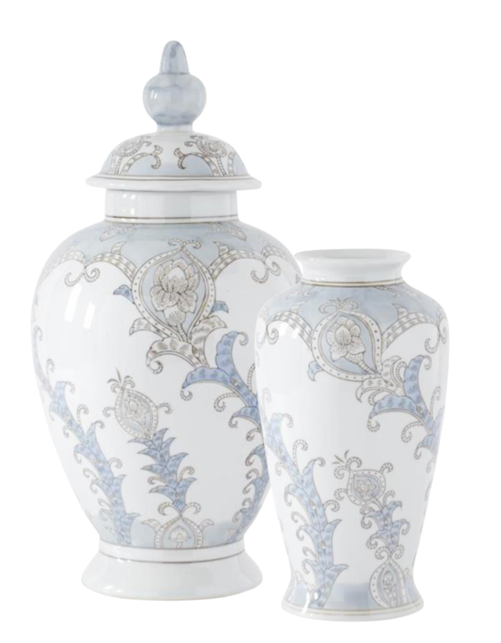 Floral Ceramic Vase & Jar