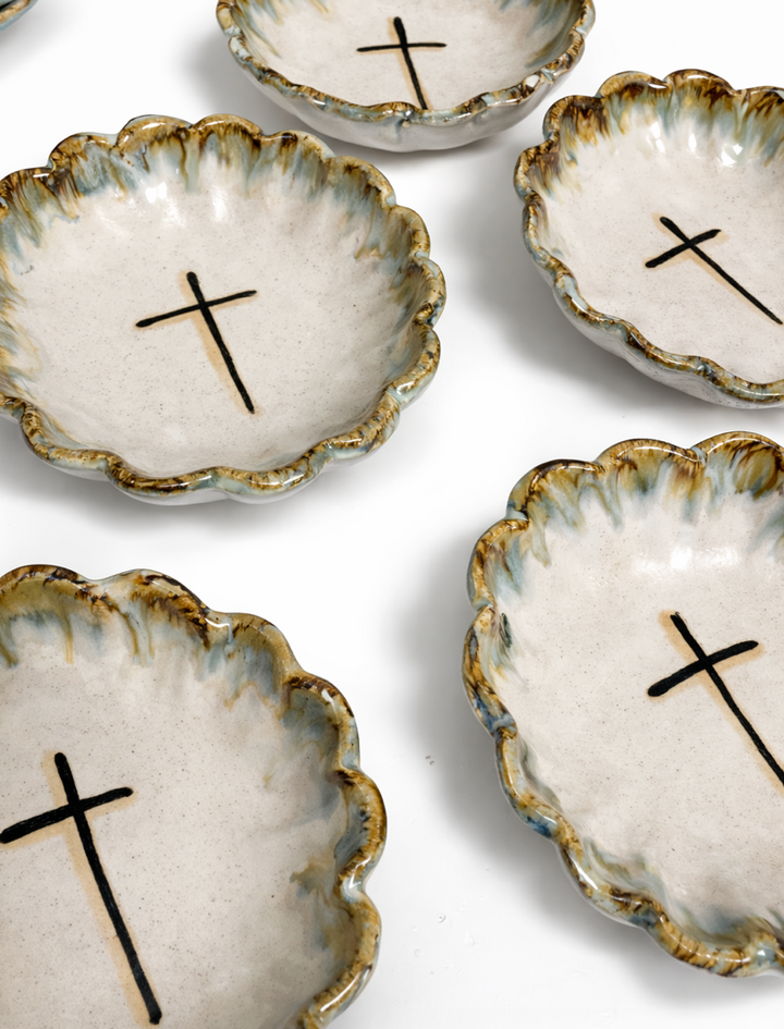Rosaline Pottery Pleated Cross