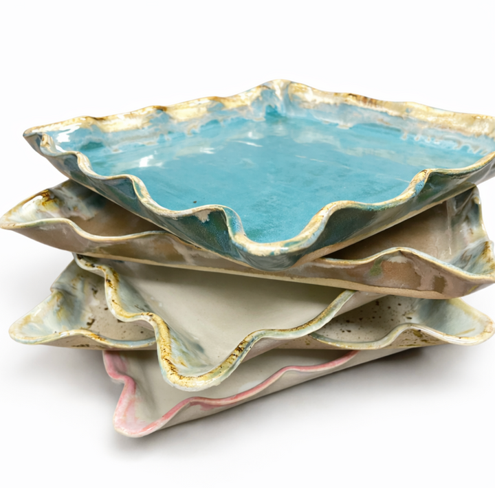 Rosaline Pottery Ruffled Square Server