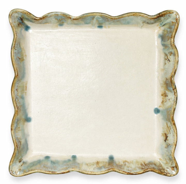 Rosaline Pottery Ruffled Square Server