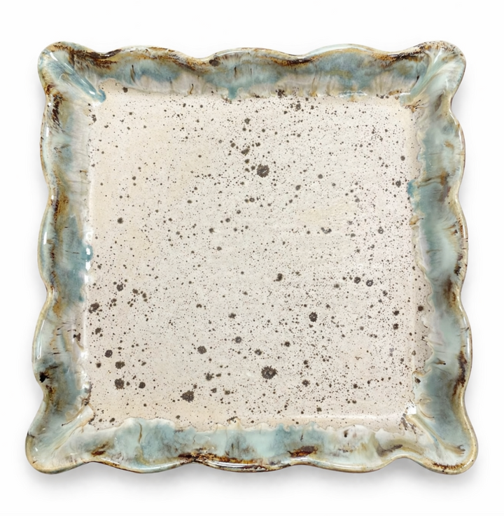 Rosaline Pottery Ruffled Square Server