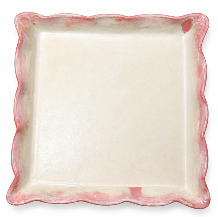 Rosaline Pottery Ruffled Square Server