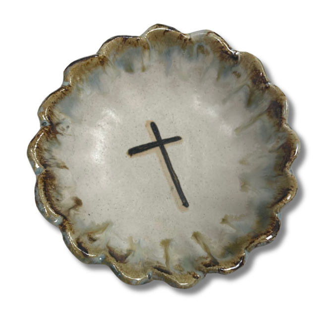 Rosaline Pottery Pleated Cross