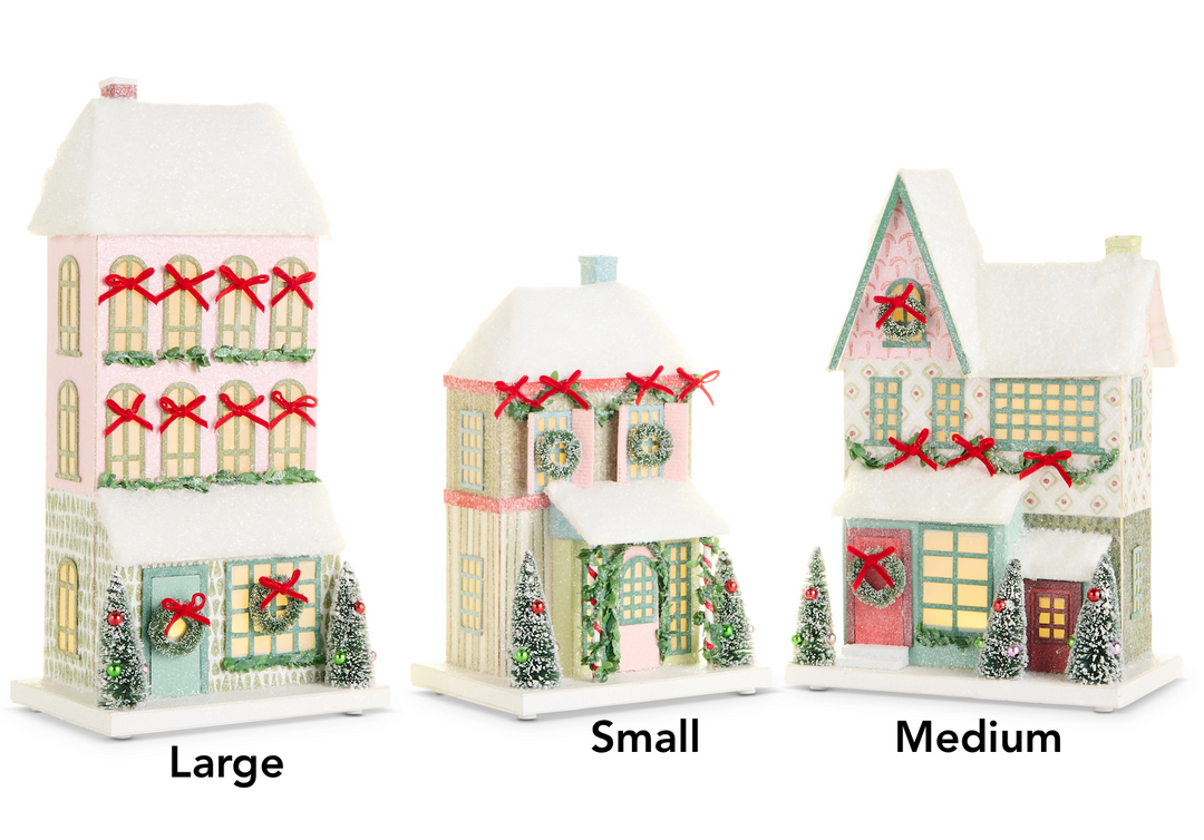Snowflake Lane Lighted Paper Houses