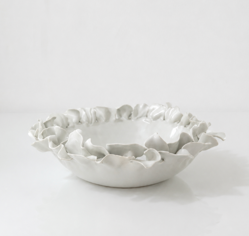 Ruffle Edge Centerpiece Bowl | Handmade Pottery
